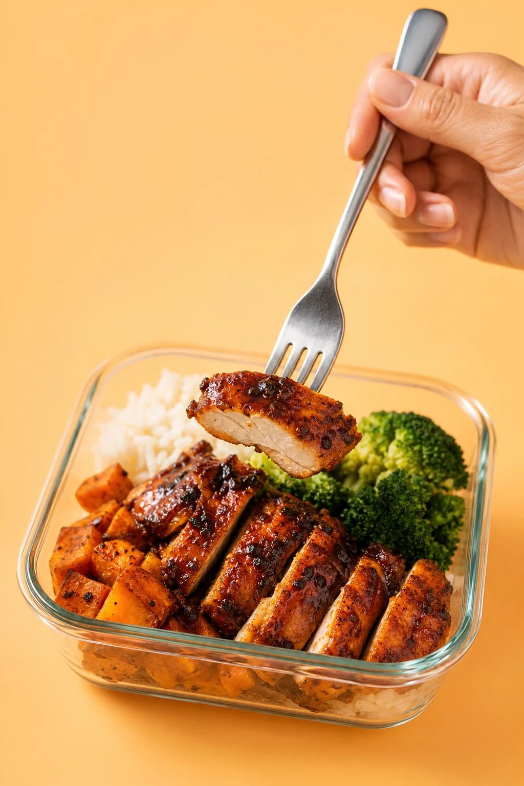 BBQ chicken thighs meal prep