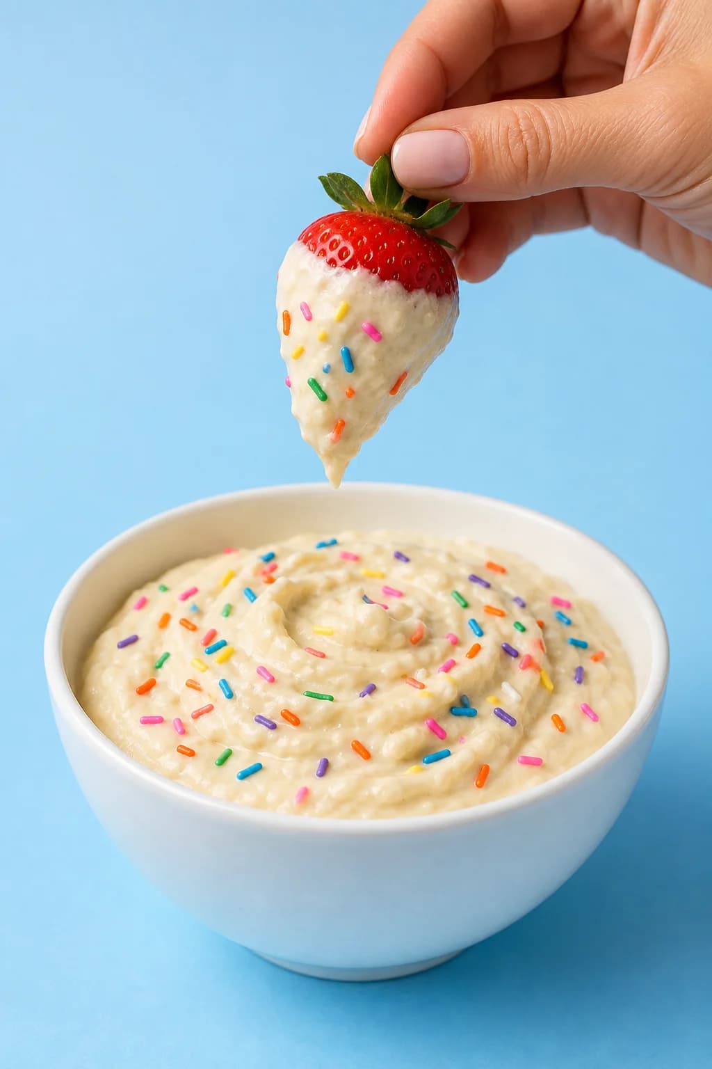 Cottage cheese cake batter protein dip