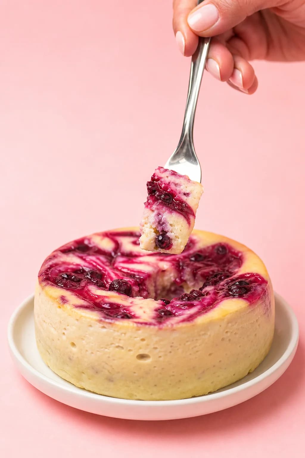 Greek yogurt banana berry cheesecake