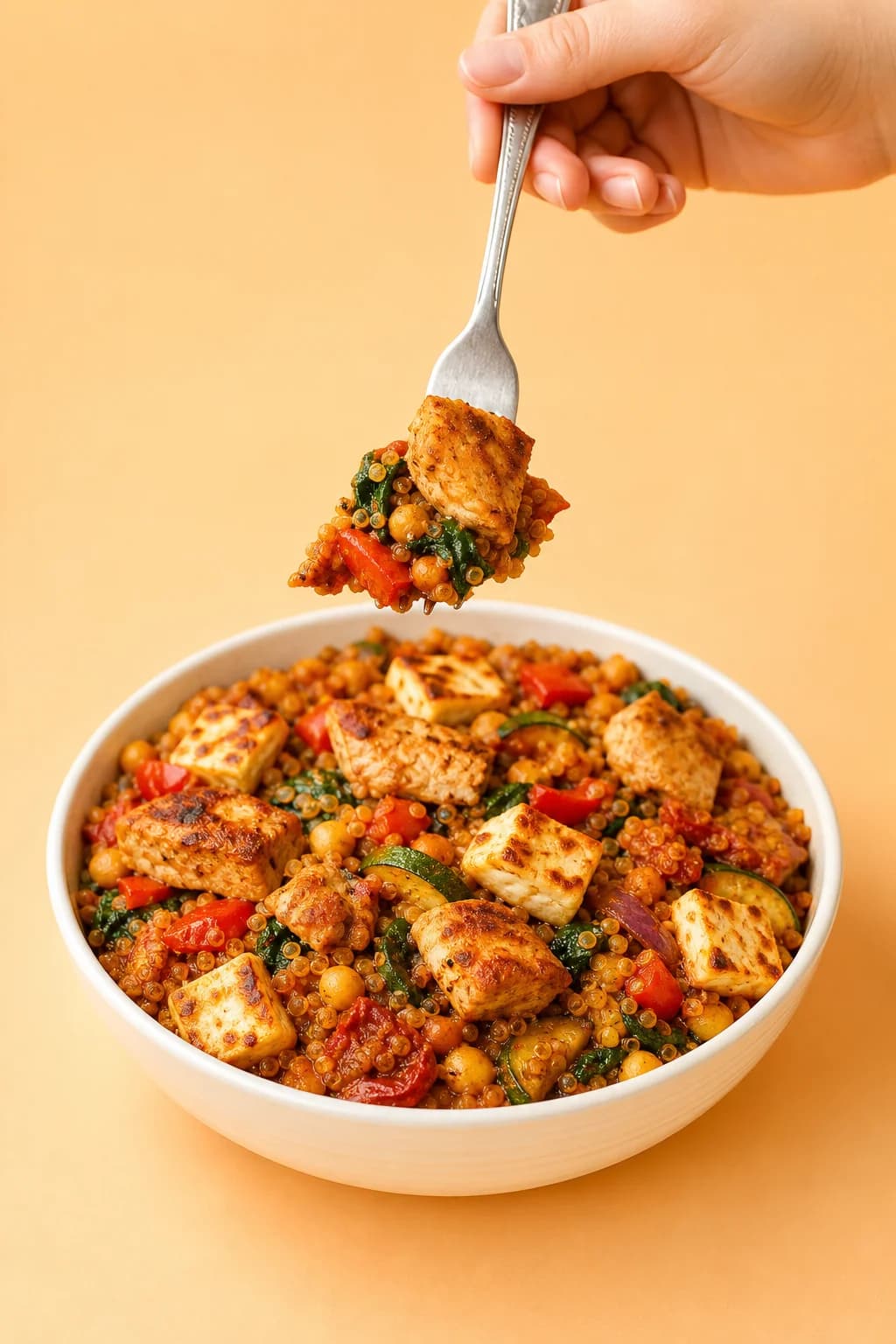 Harissa quinoa chicken bake