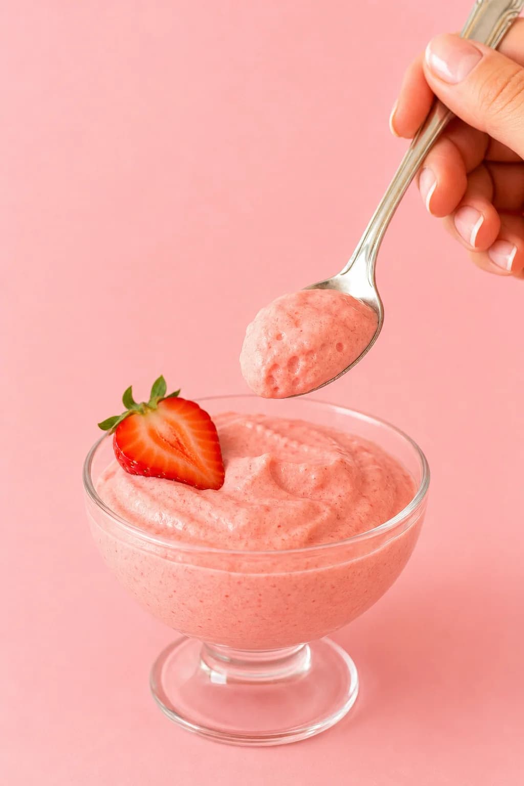 Strawberry protein mousse