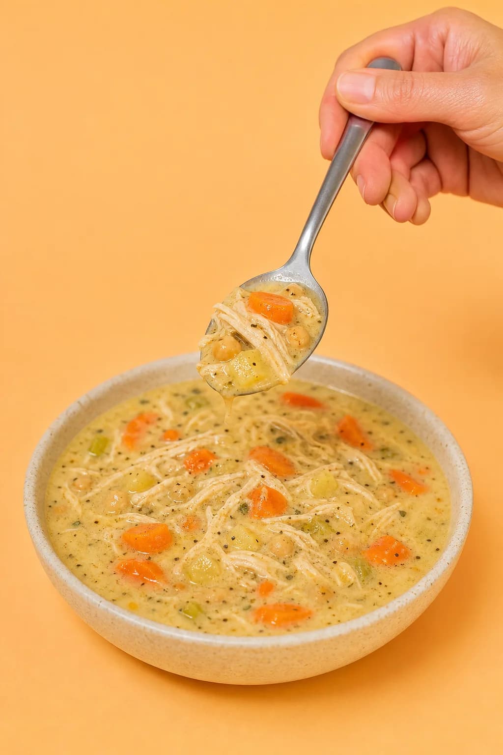 Creamy chicken and vegetable soup