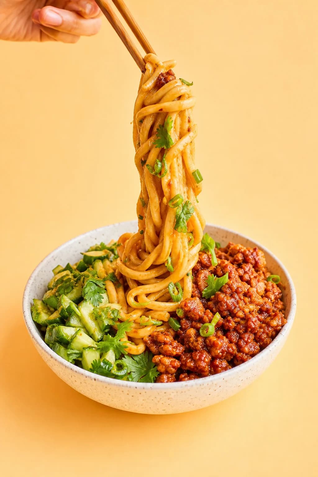 Spicy peanut chicken noodles