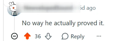Comment: 'No way he actually proved it.'